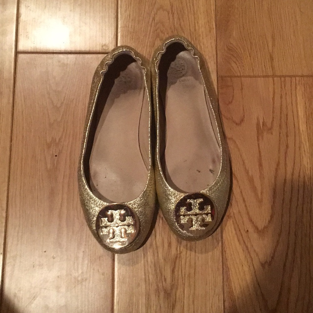 Tory Burch Gold Flats Size 6